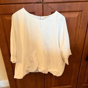 Relaxed White Bubble Top